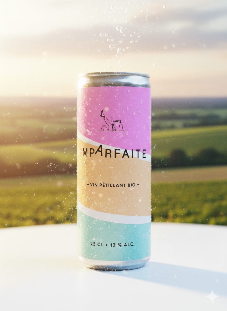 Canette Imparfaite rose, pêche et bleu ciel
